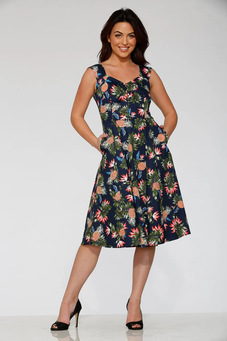 Navy Hawaiian Swing Dress sold by Modcloth product image thumbnail 2