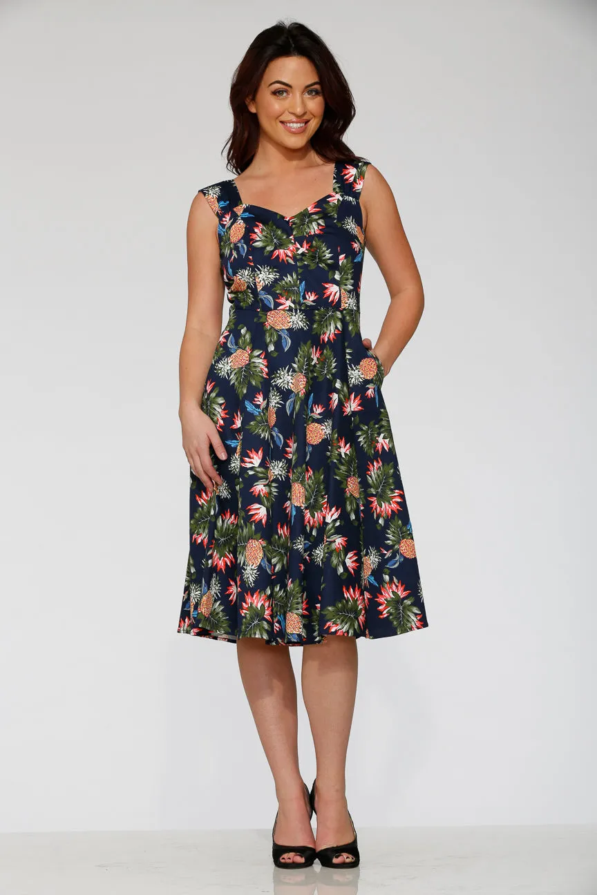 Navy Hawaiian Swing Dress sold by Modcloth product image thumbnail 3
