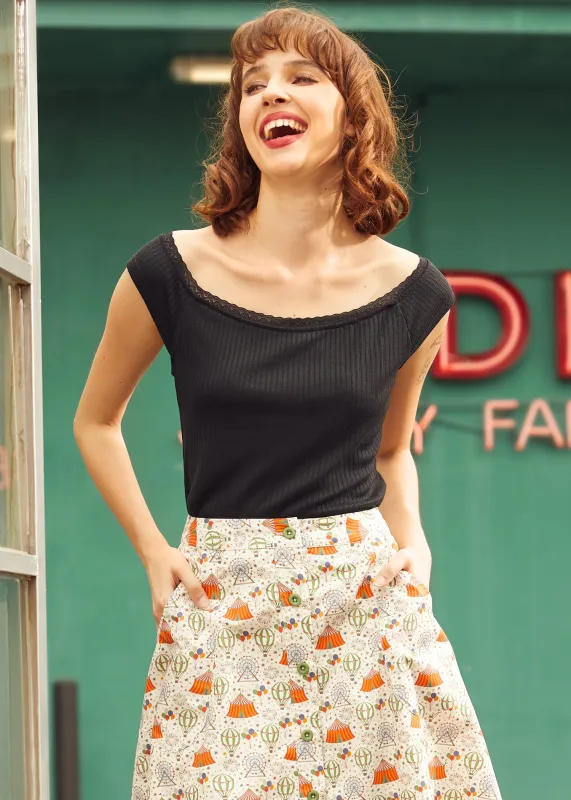 Lace by Day Marilyn Neck Tee sold by Modcloth