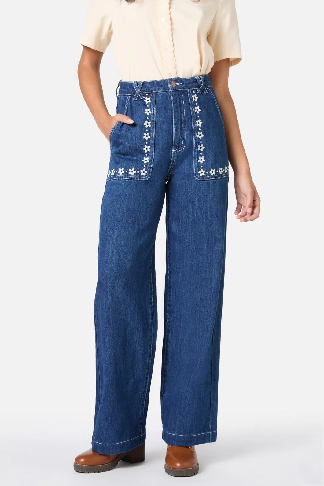 Meg Daisy Embroidered Jean sold by Modcloth