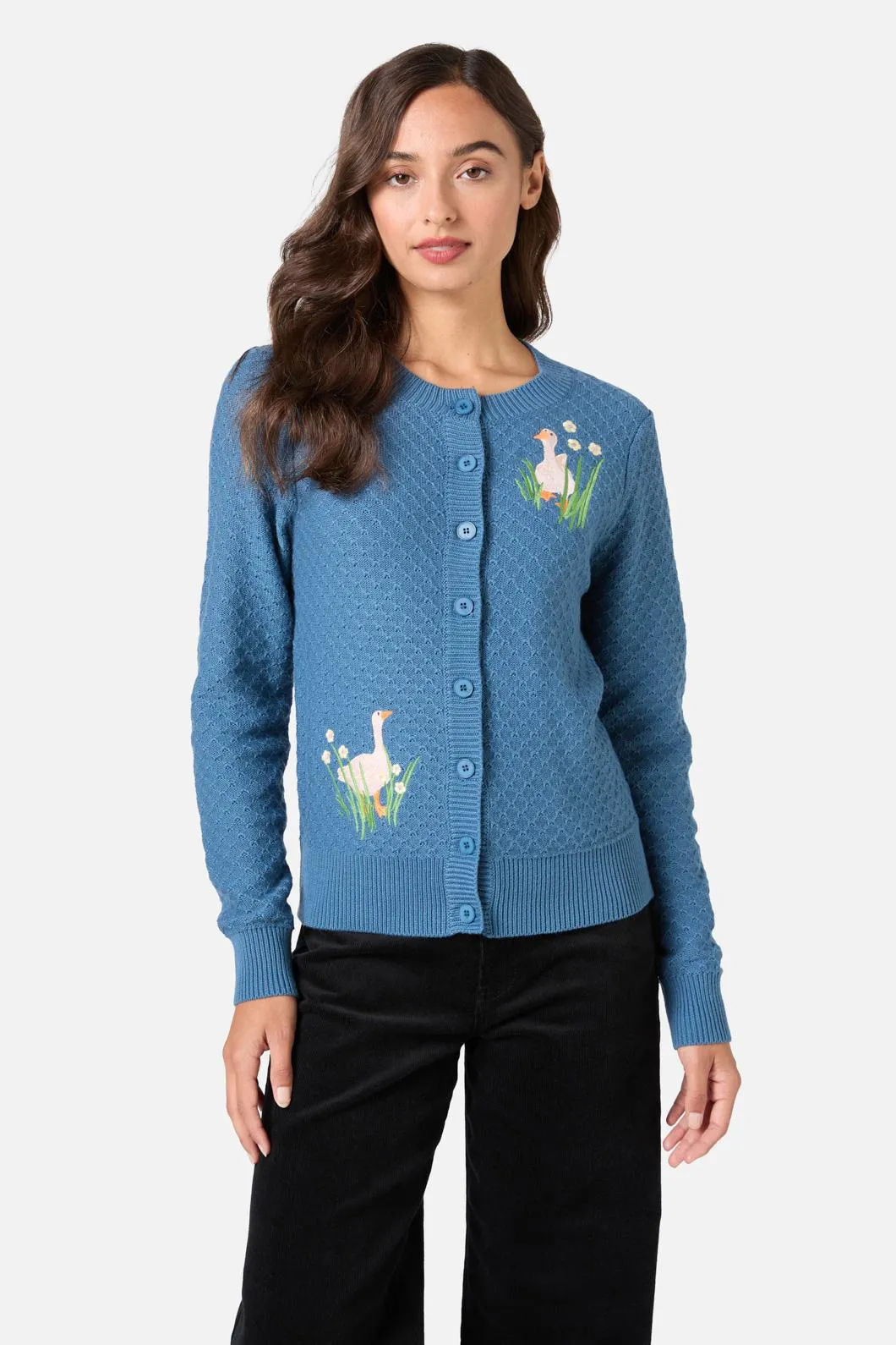 Goose Embroidered Cardigan sold by Modcloth