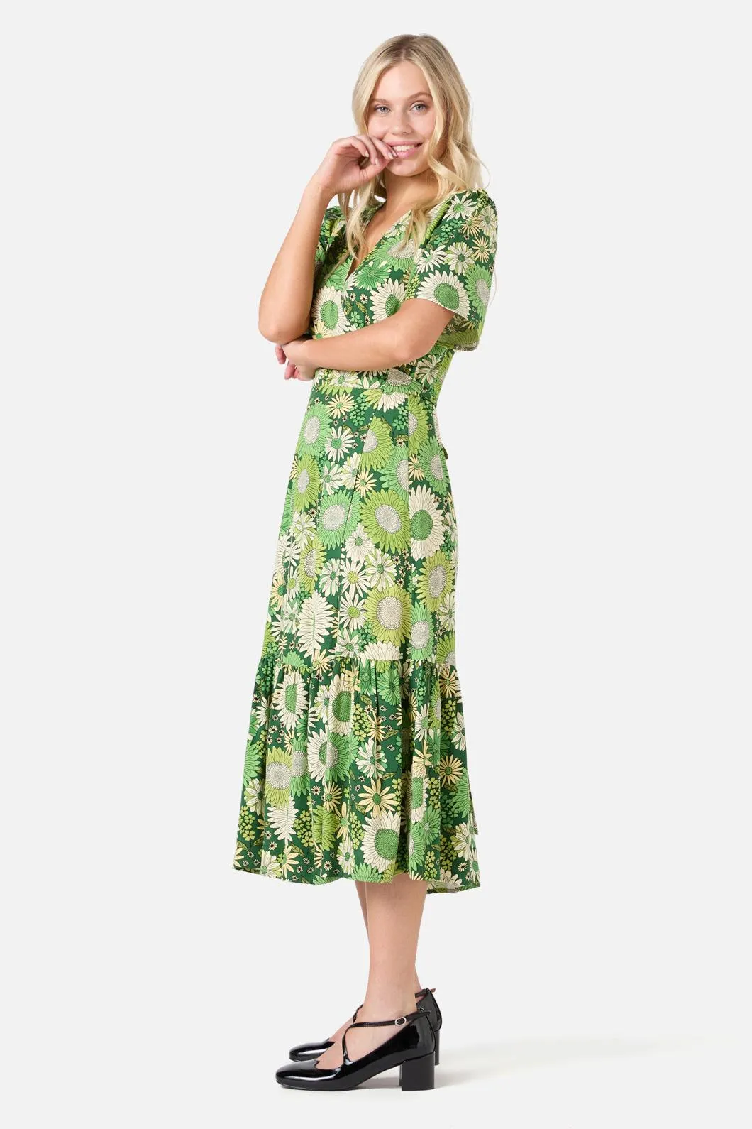 Viva Floral Midi Wrap Dress sold by Modcloth product image thumbnail 4