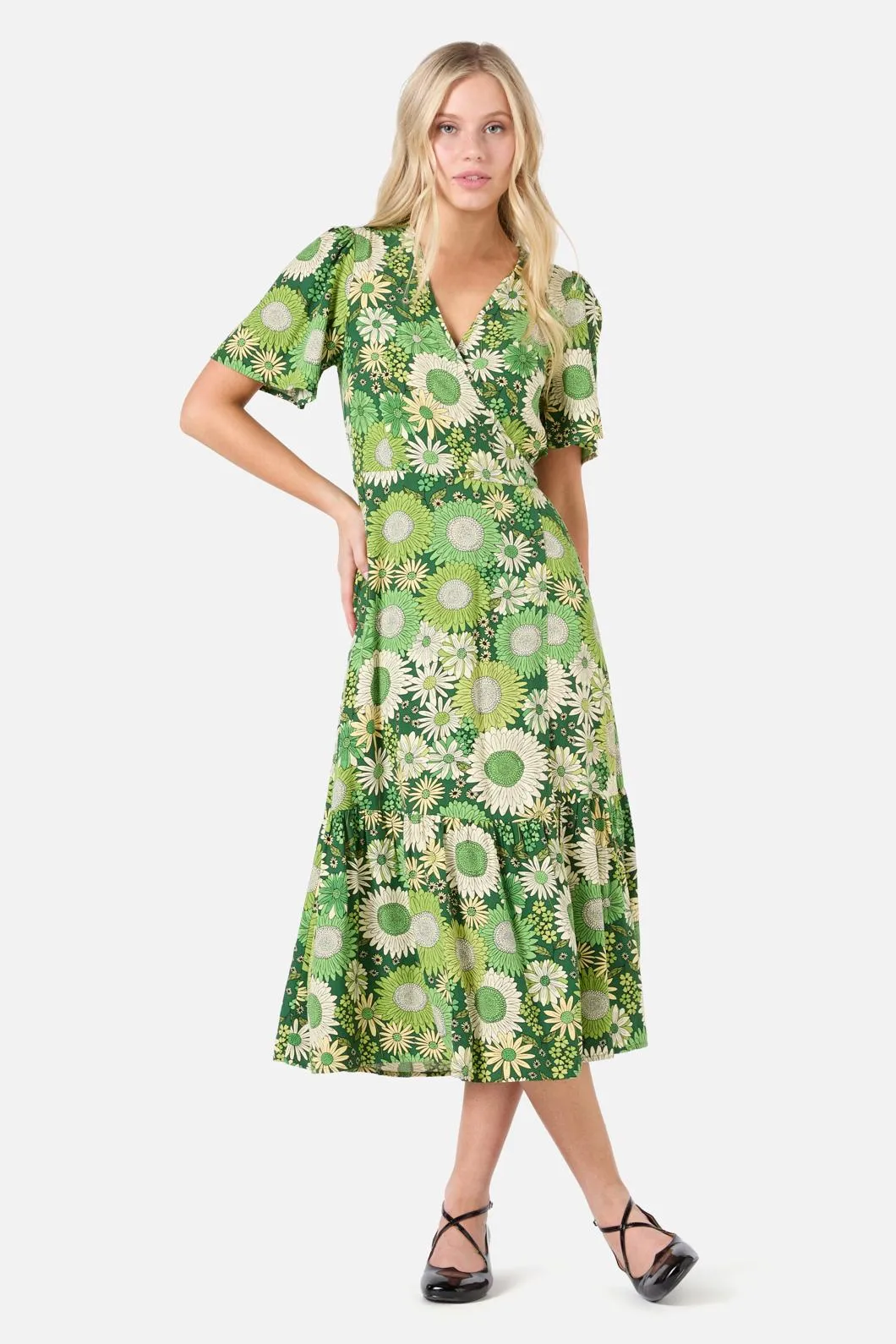 Viva Floral Midi Wrap Dress sold by Modcloth product image thumbnail 3