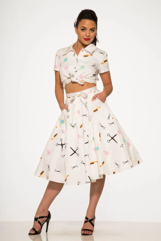 Beauty Salon Top and Swing Skirt made by Modcloth