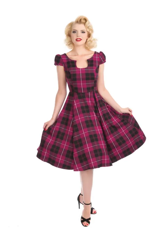 Purple Plaid Swing Dress sold by Modcloth