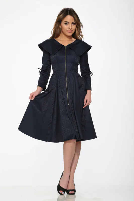 Blue Zipper Swing Dress sold by Modcloth