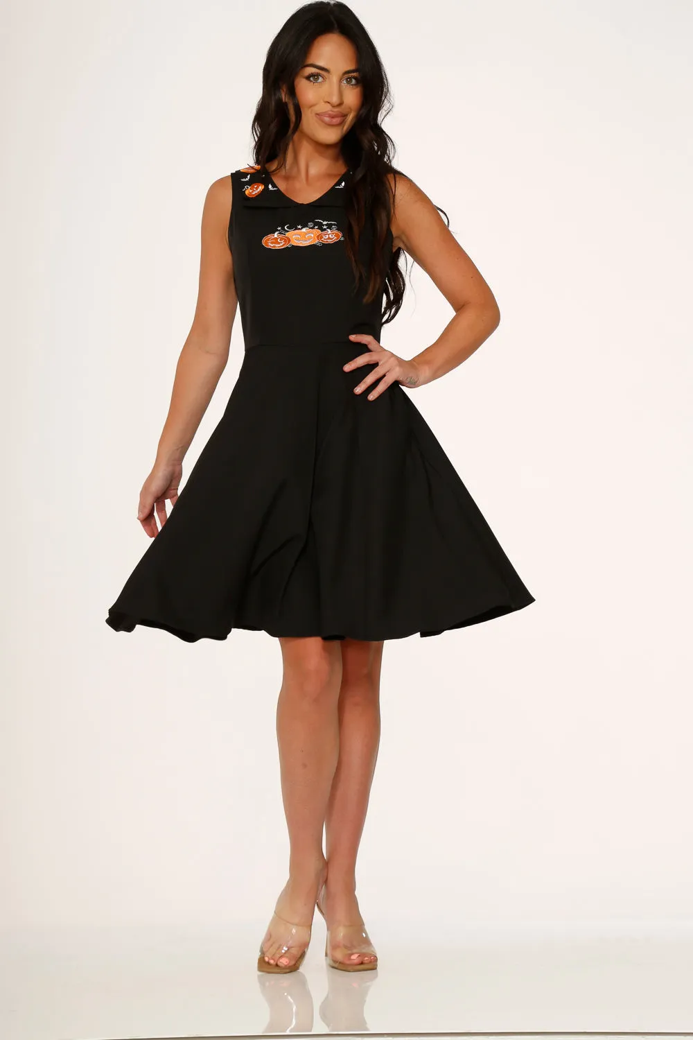 Halloween Pumpkin Embroidery Swing Dress sold by Modcloth product image thumbnail 5
