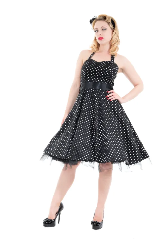 Black & White Small Polka Dot Halter Dress sold by Modcloth