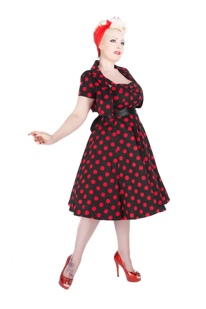 Black & Red Polka Dot Swing Dress sold by Modcloth