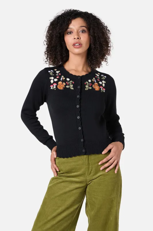 Squirrel Embroidered Cardigan made by Modcloth