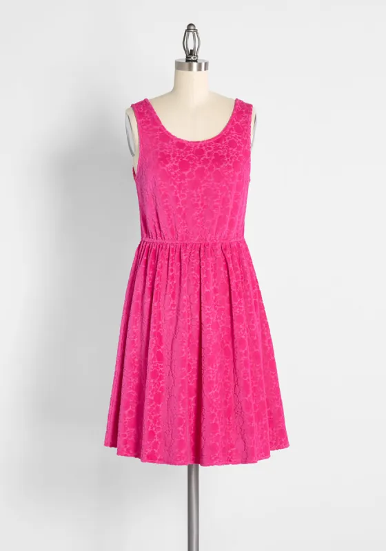 Optimistic Effect Velour Sleeveless Dress Sweet Berry sold by Modcloth