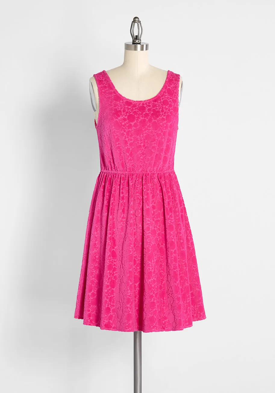 Optimistic Effect Velour Sleeveless Dress Sweet Berry sold by Modcloth