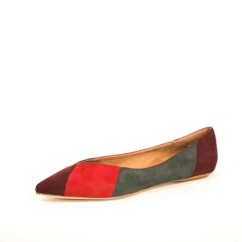 Pedro Patchwork Suede Ballet Flats sold by Modcloth