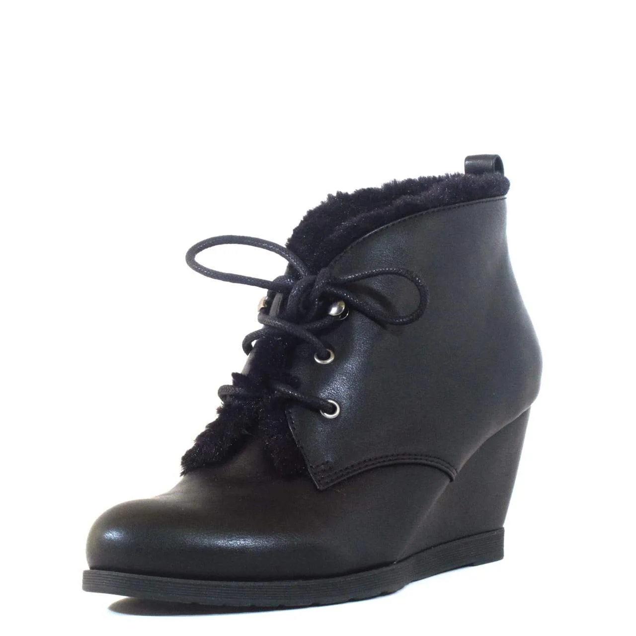 Toronto Leather Wedged Booties sold by Modcloth