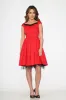 Red & Black Trim Swing Dress sold by Modcloth