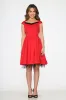 Red & Black Trim Swing Dress sold by Modcloth