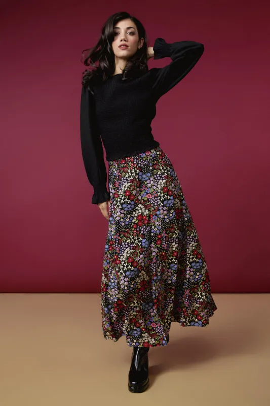 Ada 90's Floral Midi Skirt made by Modcloth
