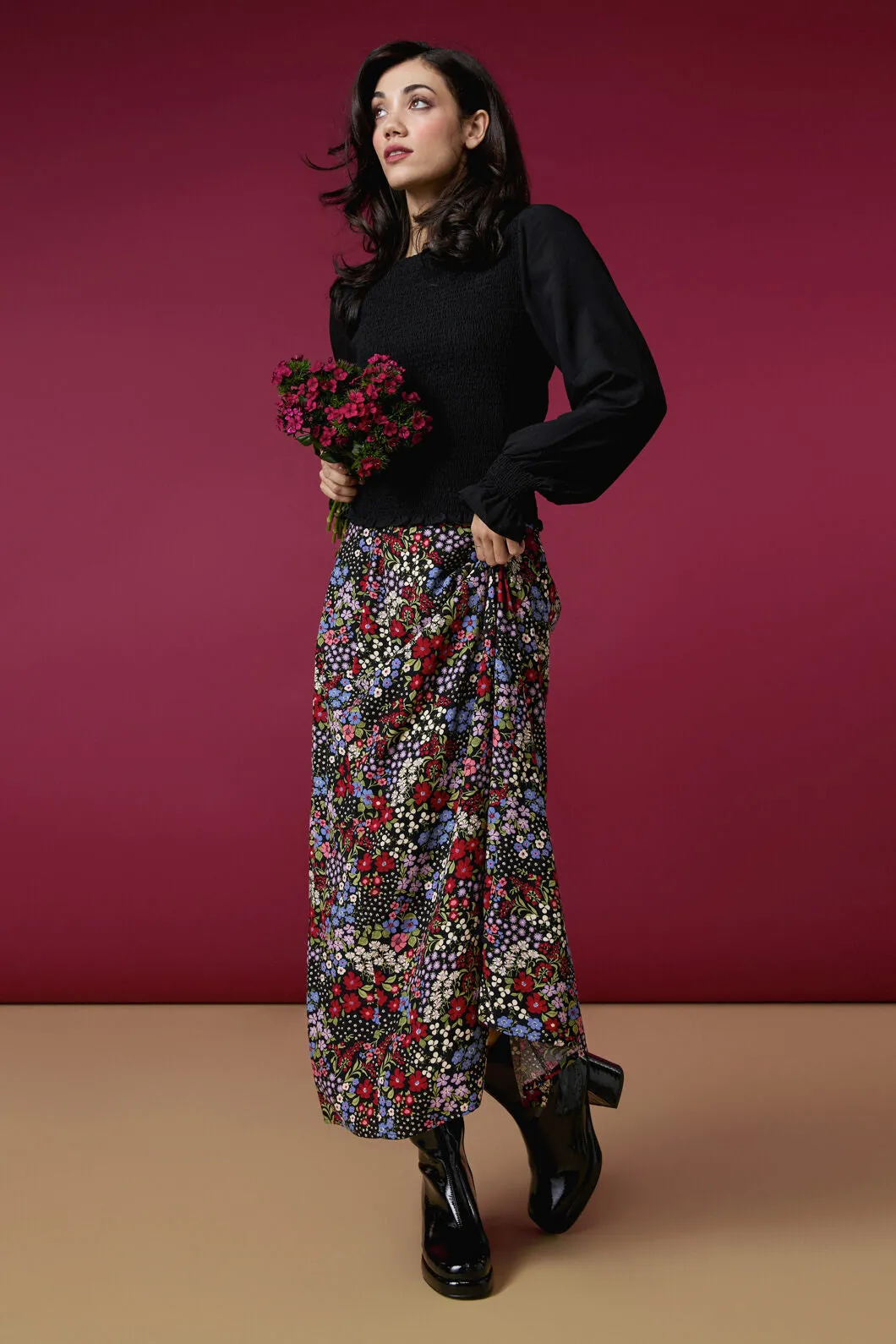 Ada 90's Floral Midi Skirt sold by Modcloth product image thumbnail 2