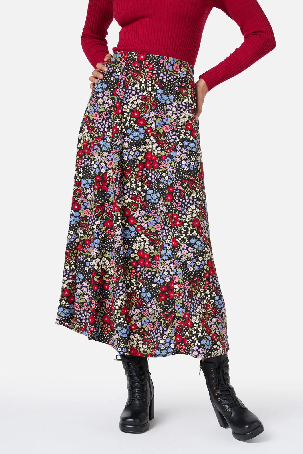 Ada 90's Floral Midi Skirt sold by Modcloth product image thumbnail 4