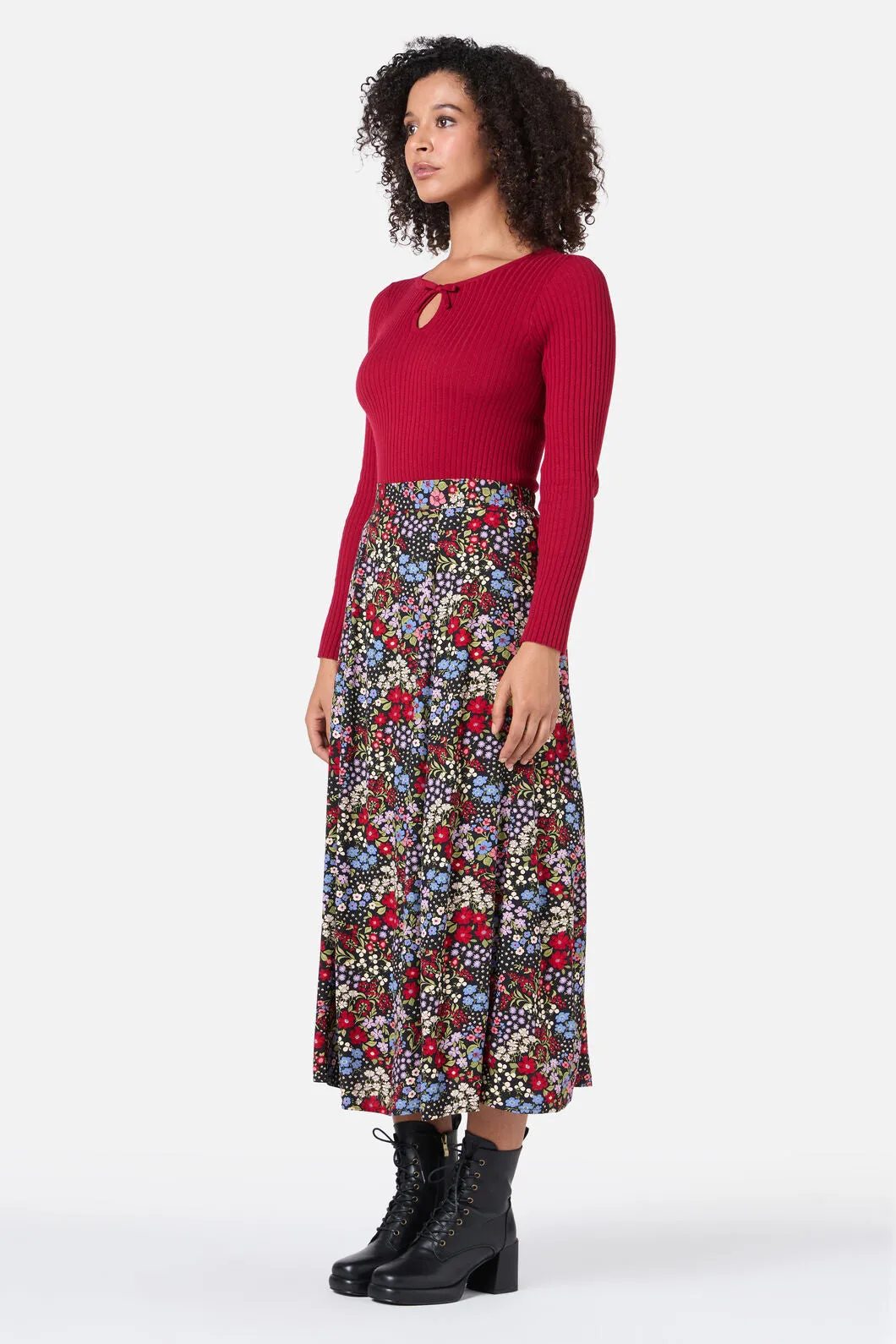 Ada 90's Floral Midi Skirt sold by Modcloth product image thumbnail 5