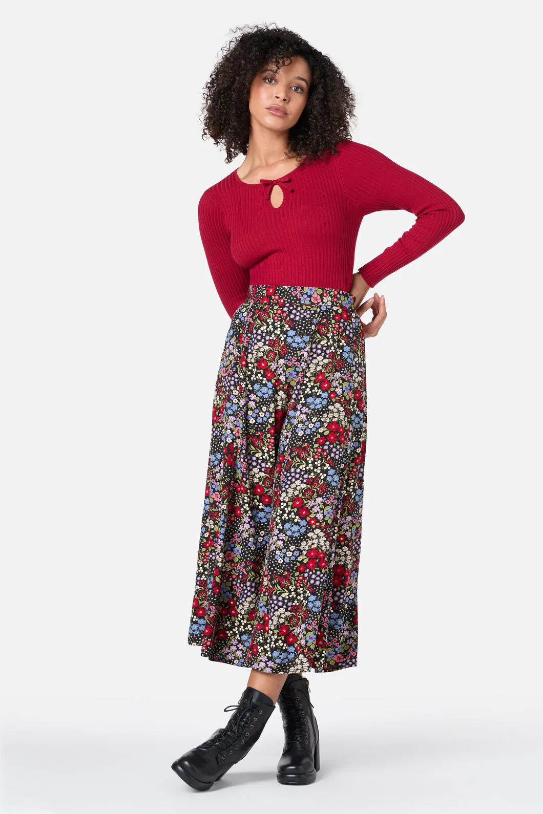 Ada 90's Floral Midi Skirt sold by Modcloth product image thumbnail 3
