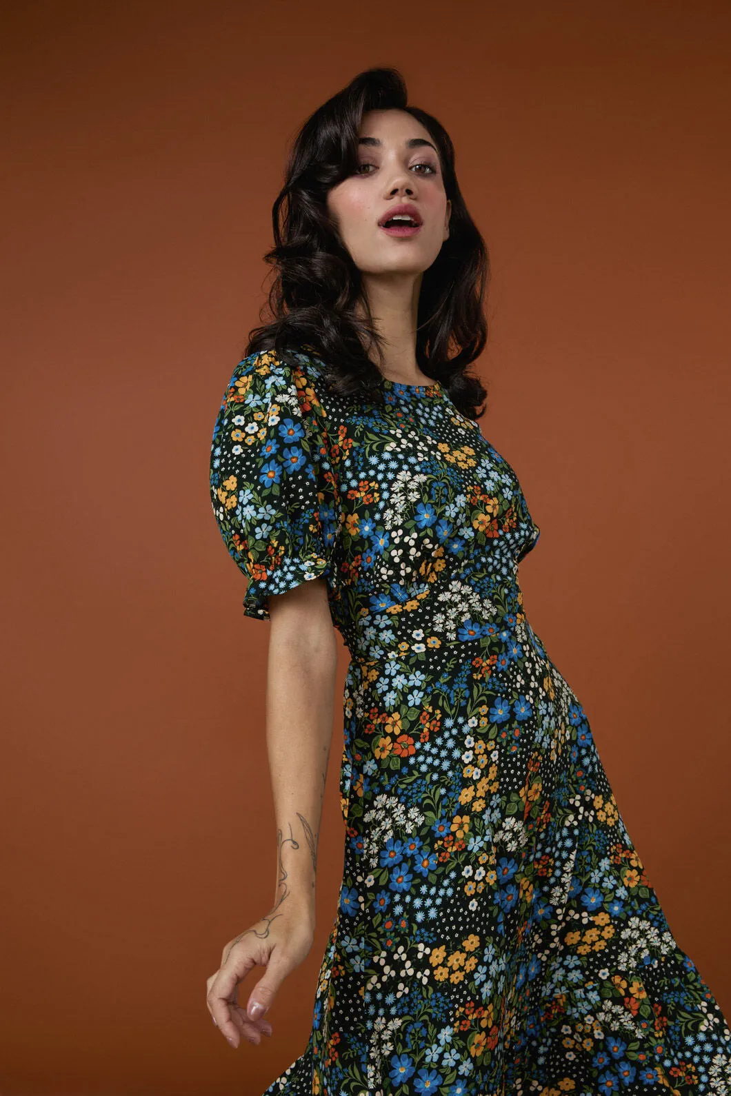 Ada 90's Floral Midi Dress sold by Modcloth product image thumbnail 2