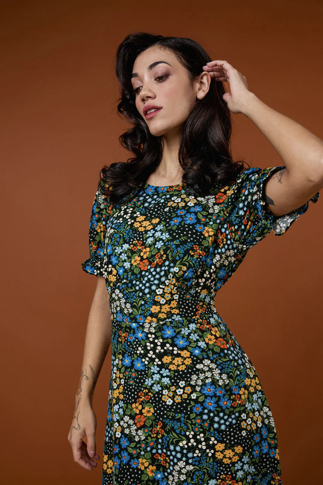 Ada 90's Floral Midi Dress sold by Modcloth product image thumbnail 4