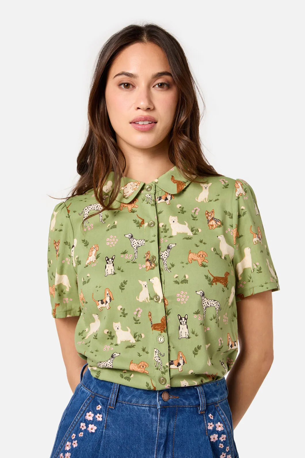 Cute Dogs Blouse sold by Modcloth