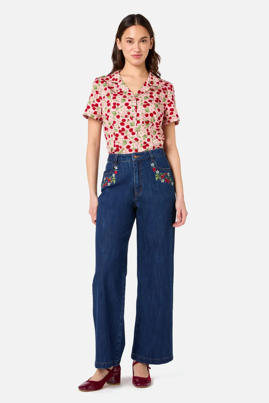 Raspberry Short Sleeve Blouse sold by Modcloth product image thumbnail 2