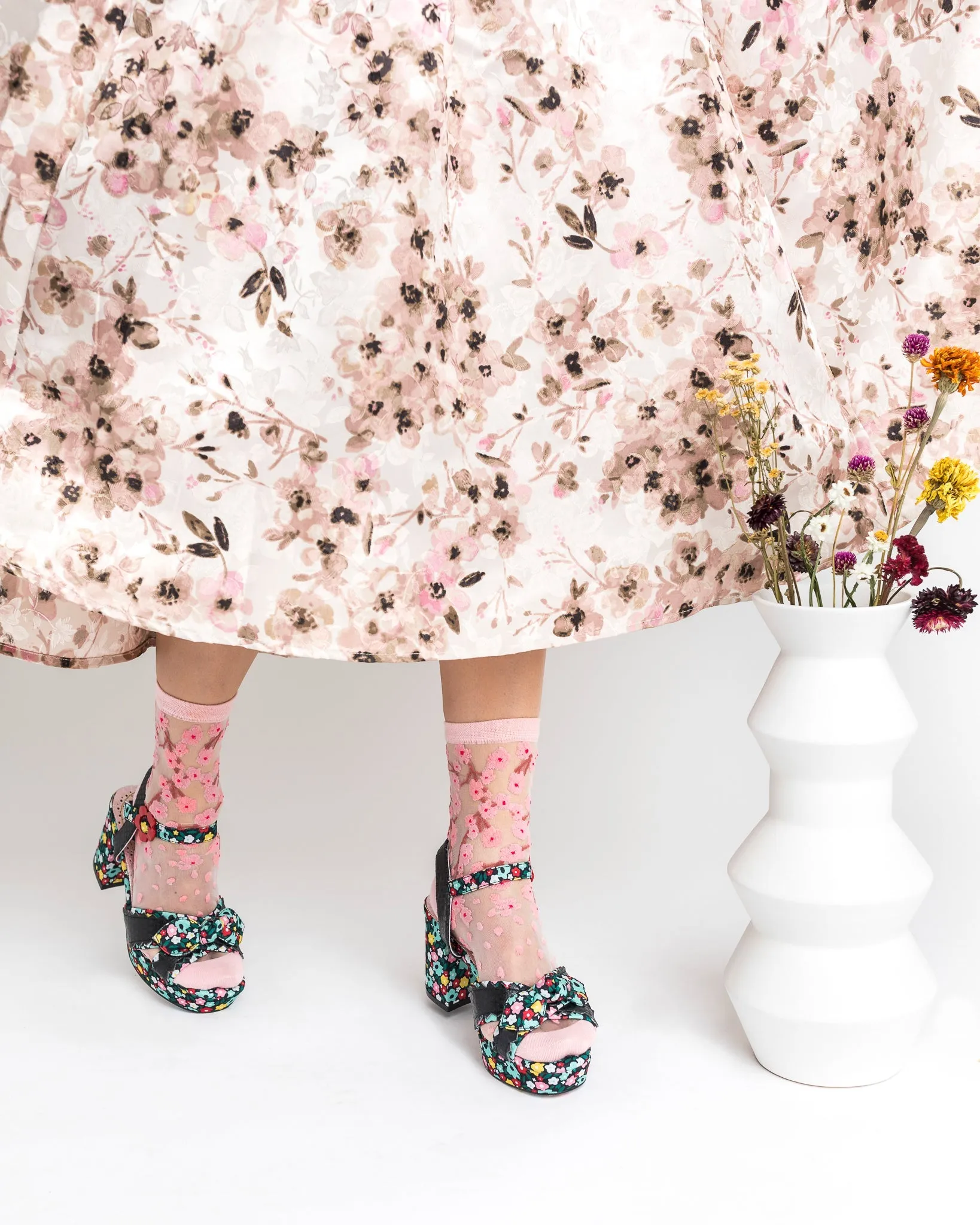 Cherry Blossom Sheer Crew Sock sold by Modcloth product image thumbnail 3