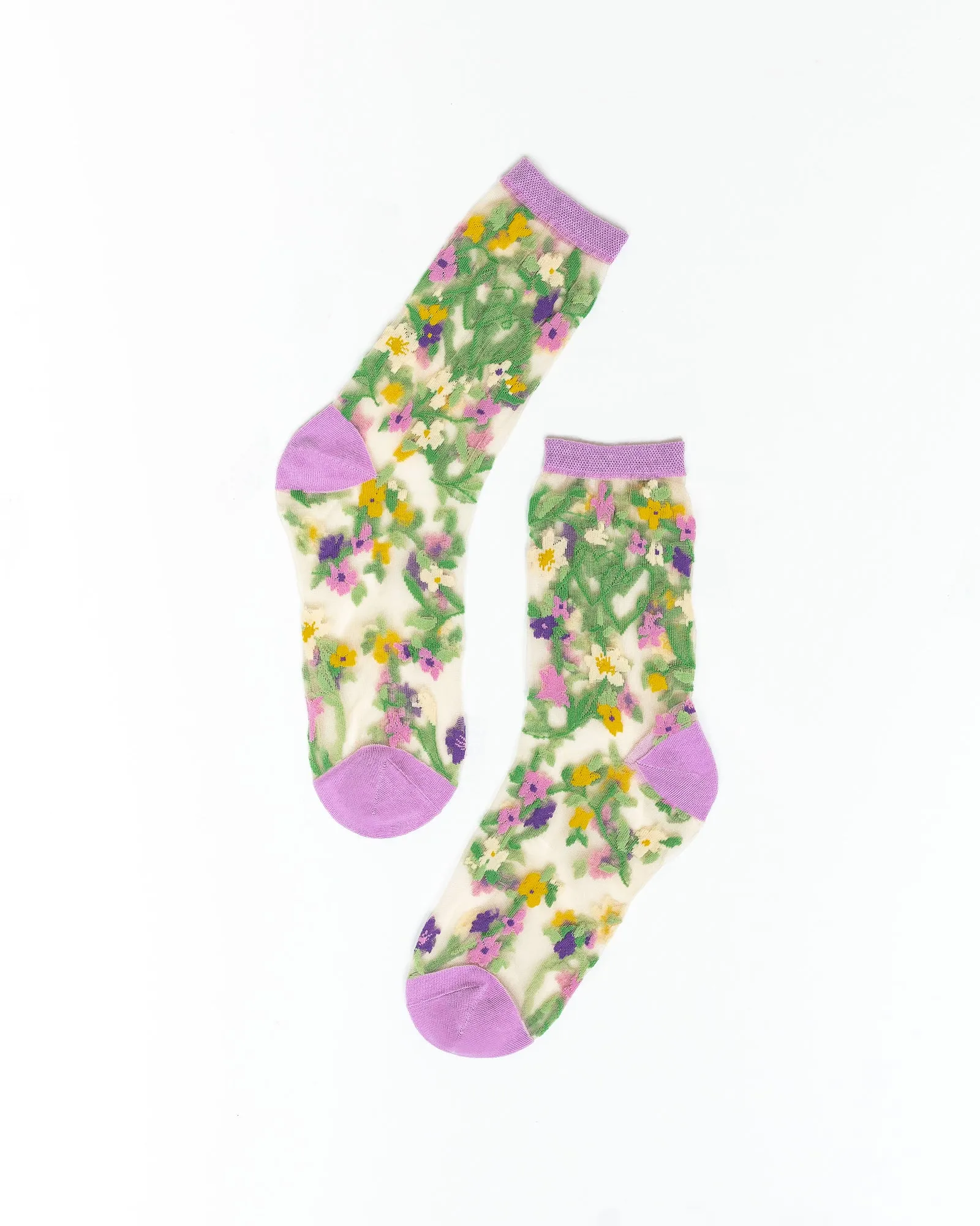 Heart Floral Sheer Crew Sock sold by Modcloth product image thumbnail 4