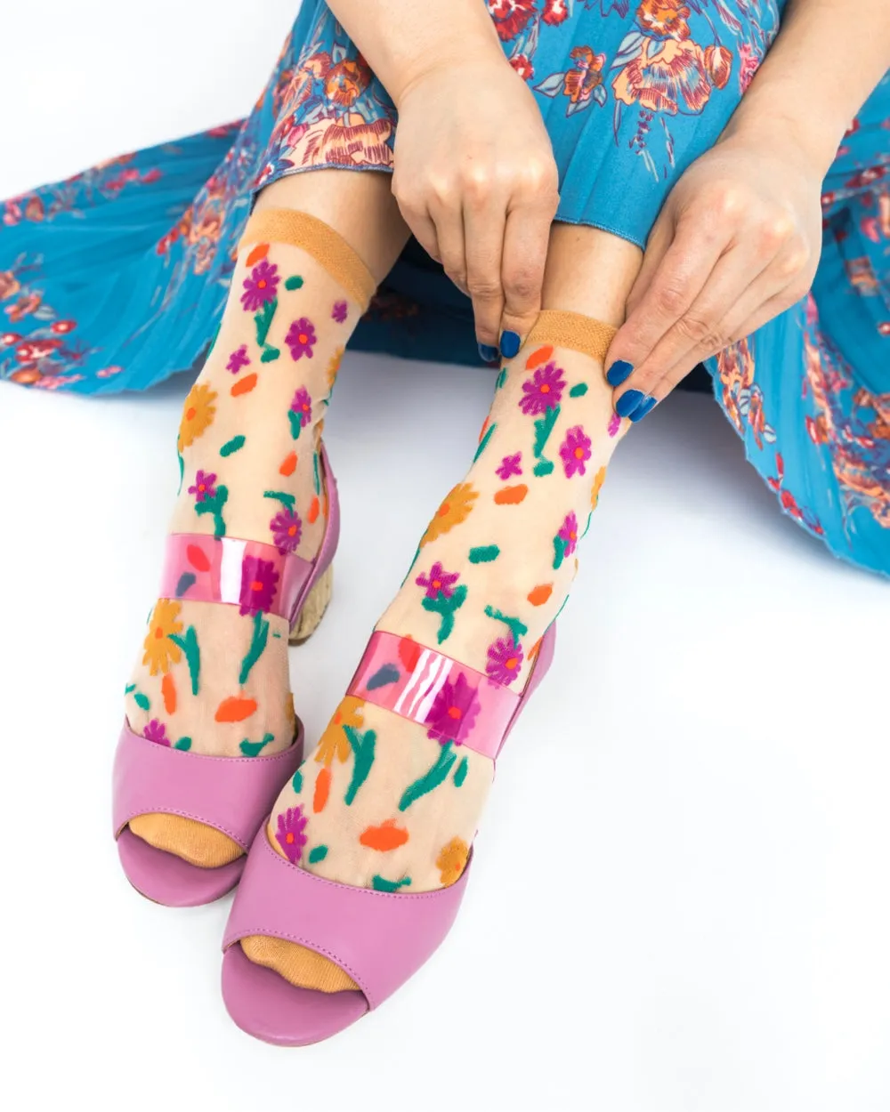 Ditsy Floral Sheer Ankle Sock sold by Modcloth