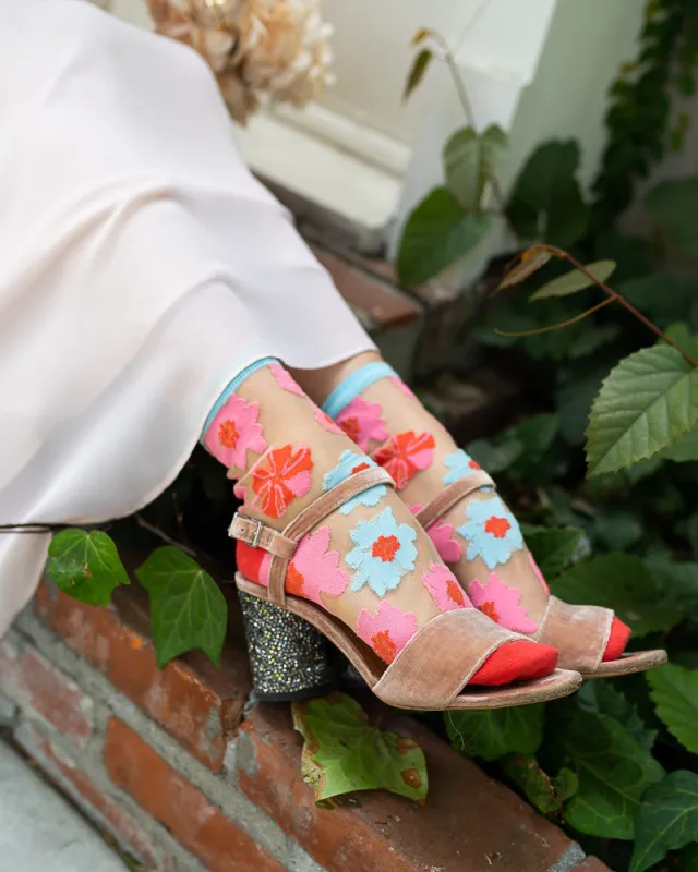 Ribbon Roses Sheer Ankle Sock sold by Modcloth