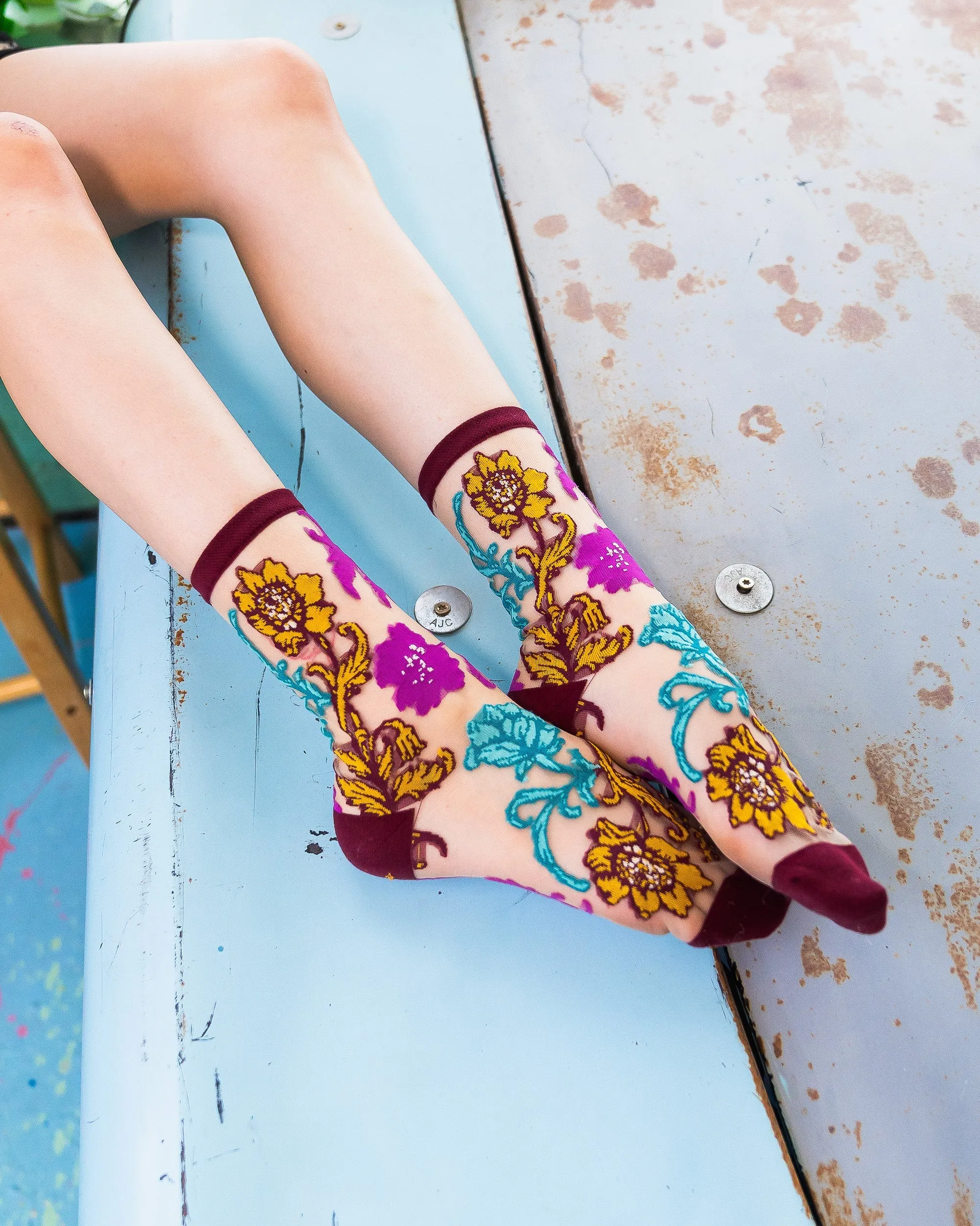 Gem Garden Sheer Crew Sock sold by Modcloth product image thumbnail 2