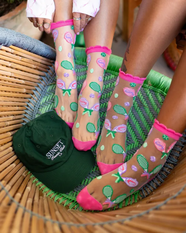 Tenniscore Ruffle Sheer Crew Sock sold by Modcloth