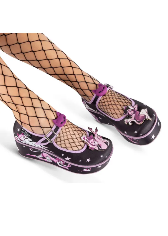 Chocolaticas® Lady Meow Women's Mary Jane Platform made by Modcloth