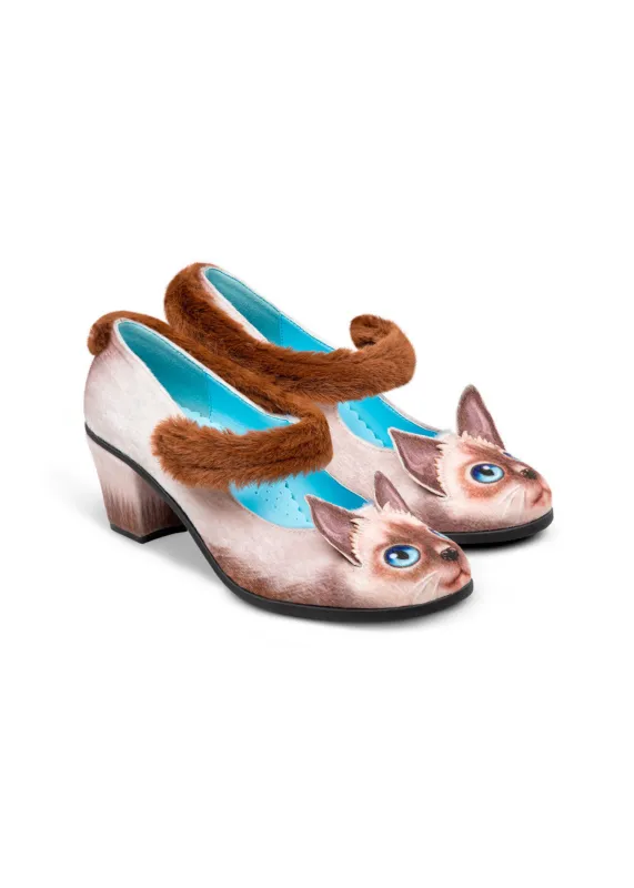 Chocolaticas® Mid Heels Siamese Cat Women's Mary Jane Pump sold by Modcloth