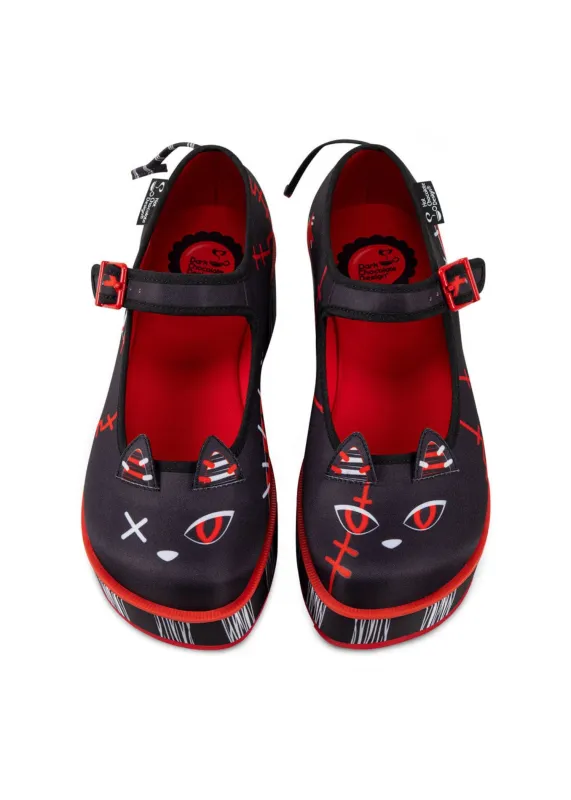 Chocolaticas® Riot Kitty Women's Mary Jane Platform sold by Modcloth