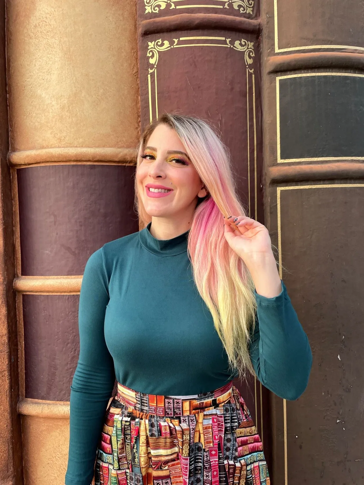 Hunter Green Mock Neck Top sold by Modcloth