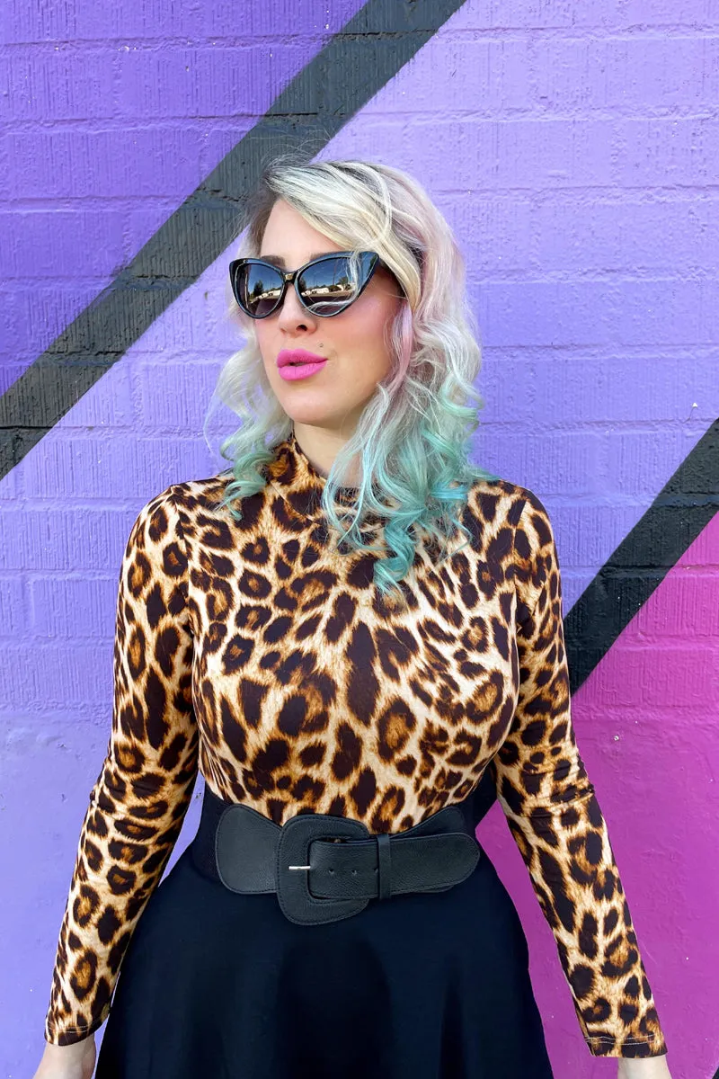 Leopard Mock Neck Top sold by Modcloth