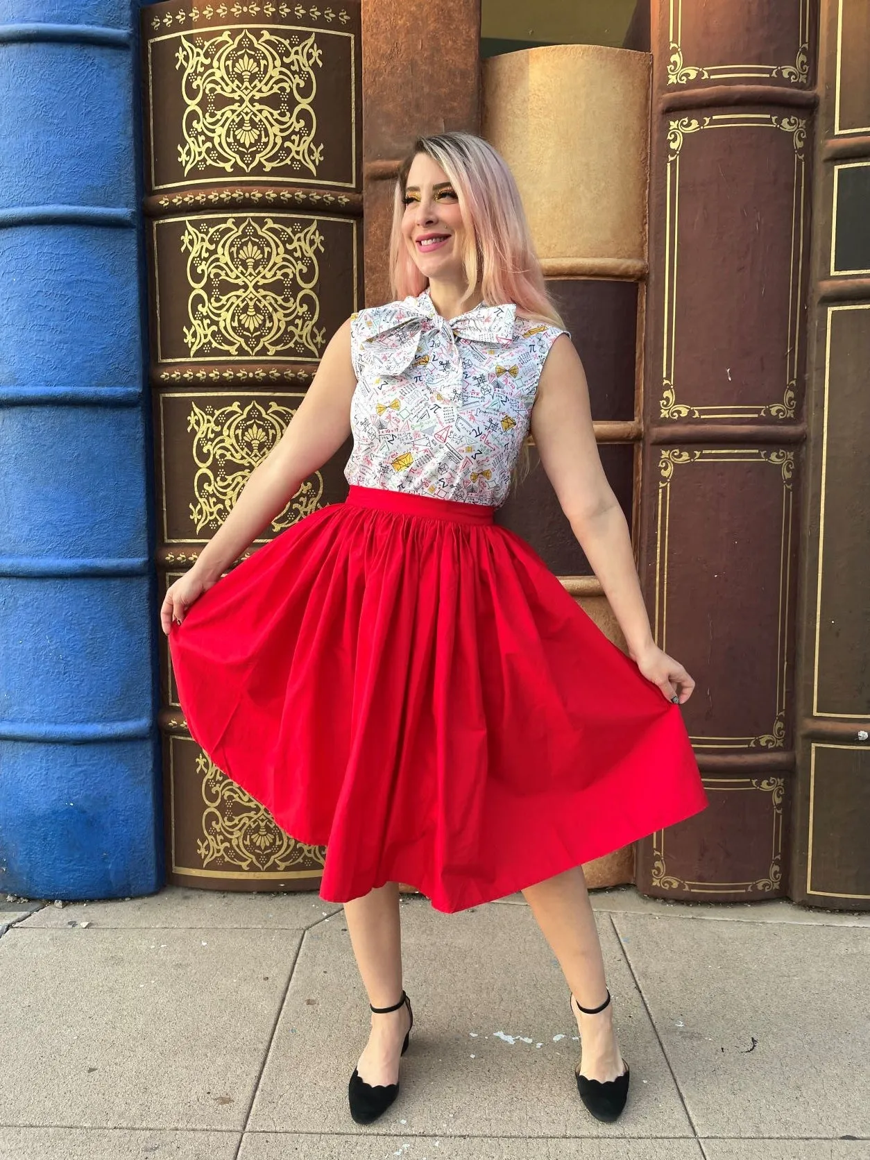 Peggy Swing Skirt in Red sold by Modcloth