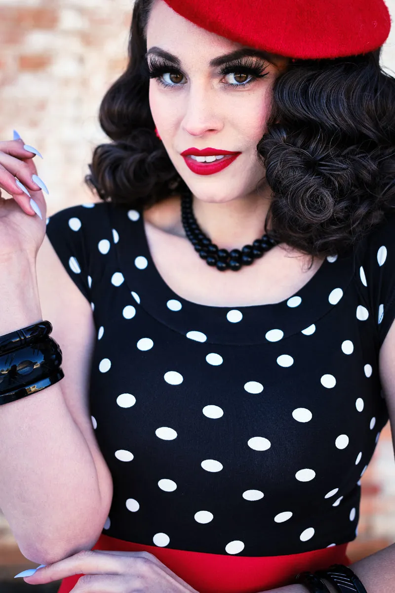 Boat Neck Top in Polka Dots sold by Modcloth