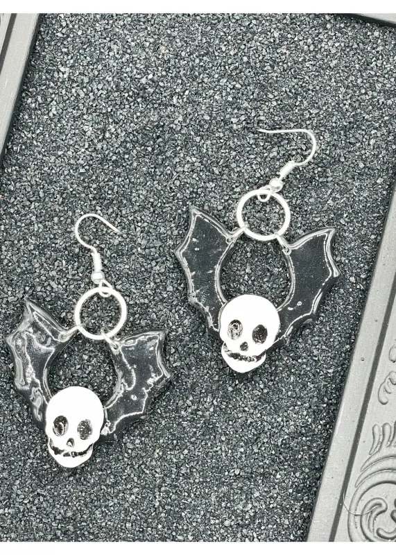 Salem Skull Bat Dangle Earrings sold by Modcloth