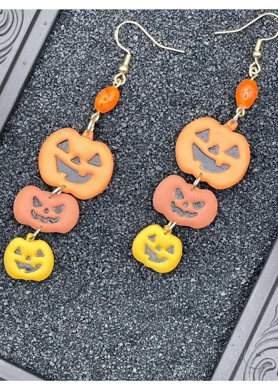 Salem Jack-O-Lantern Stack Earrings sold by Modcloth