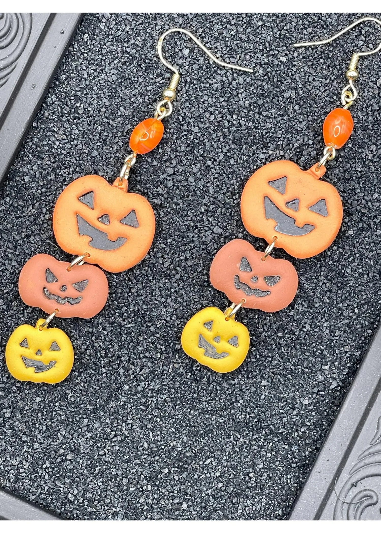 Salem Jack-O-Lantern Stack Earrings sold by Modcloth
