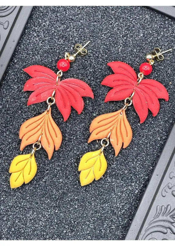 Salem Autumn Leaves Dangle Earrings sold by Modcloth