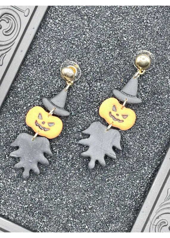 Salem Pumpkin Reaper Dangle Earrings sold by Modcloth