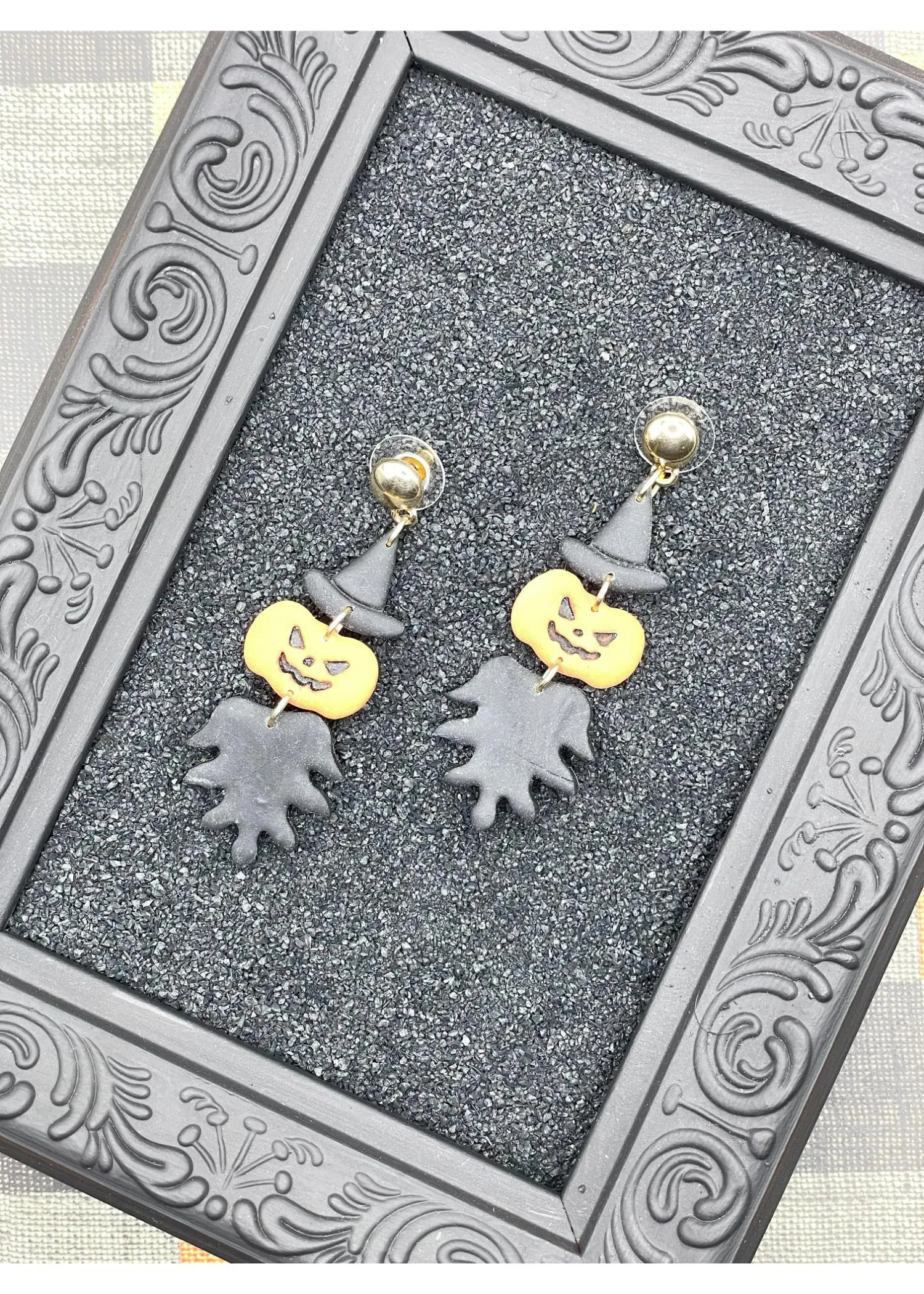 Salem Pumpkin Reaper Dangle Earrings sold by Modcloth product image thumbnail 3