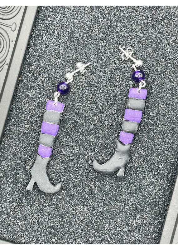 Salem Witch Stockings Dangle Earrings sold by Modcloth