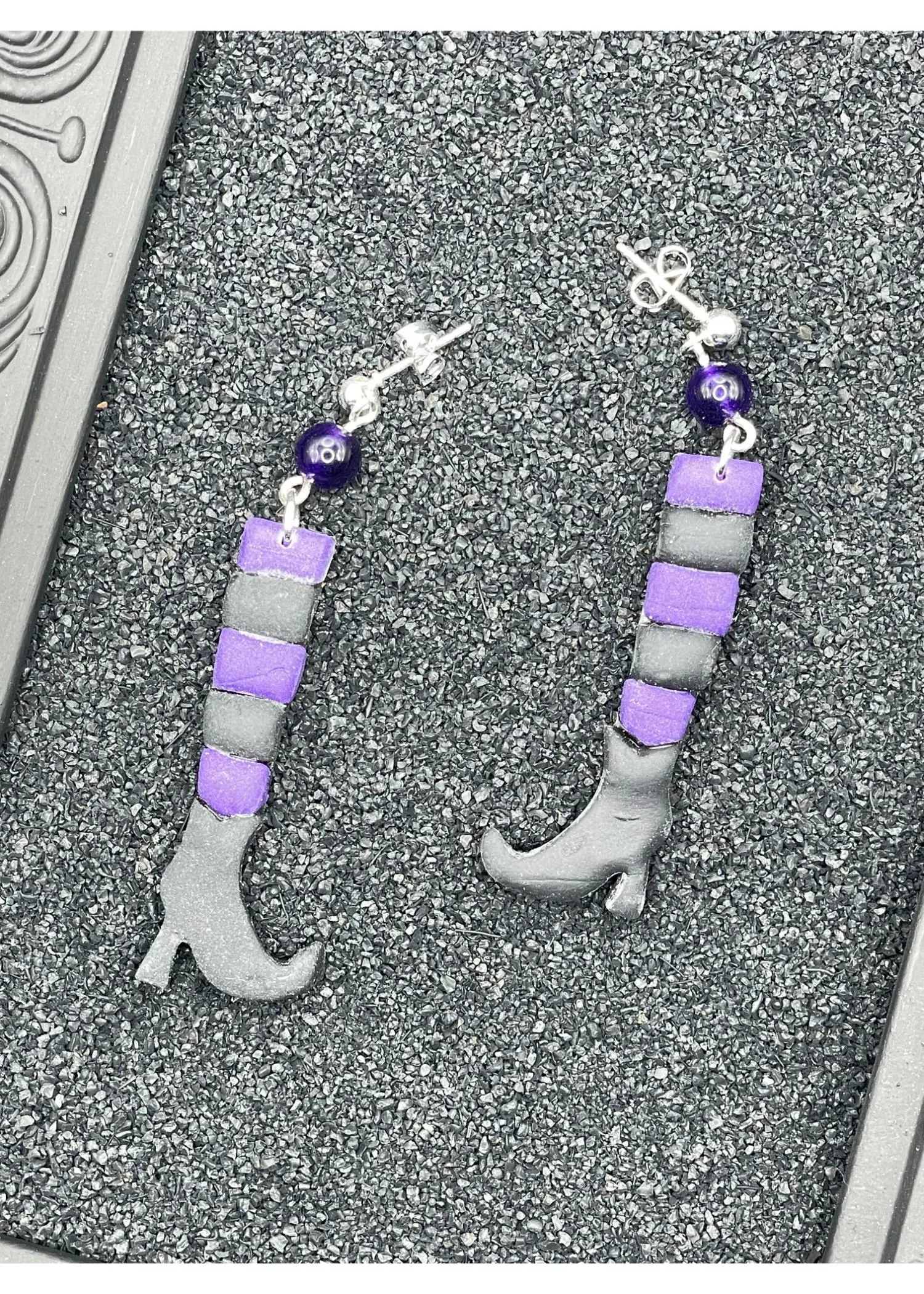 Salem Witch Stockings Dangle Earrings sold by Modcloth